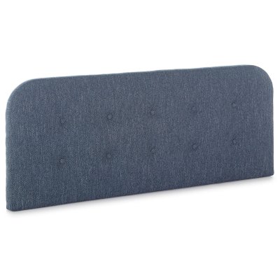 MARCKONFORT T&ecirc;te de lit tapiss&eacute;e saona 160x60 cm couleur bleu, 8 cm d'&eacute;paisseur
