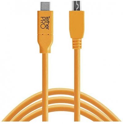 TETHER TOOLS  C&acirc;ble USB-C vers Mini-B 2.0 5-pin 4.6M Orange