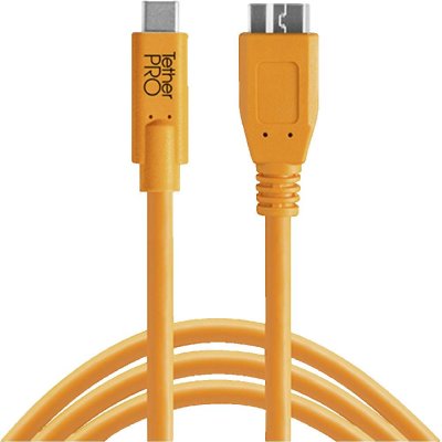 TETHER TOOLS  Pro C&acirc;ble USB-C vers USB 3.0 Micro B 4.6M Orange