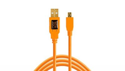 TETHER  TOOLS Pro USB 2.0 vers USB Mini-B 5 broches 4,6 m orange