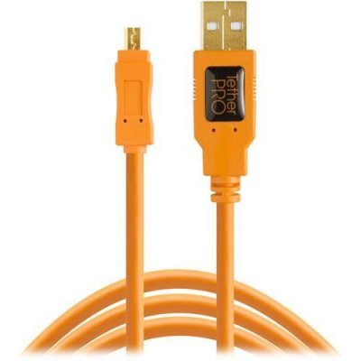 TETHER TOOLS  TetherPro USB 2.0 vers USB Mini-B 8 broches 4,60m orange