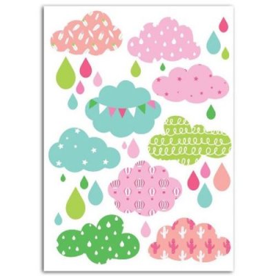 MADEMOISELLE TOGA Textile thermocollant 15 x 21 cm - nuages fille MEM202