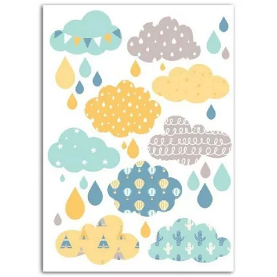 MADEMOISELLE TOGA Textile thermocollant 15 x 21 cm - Nuages gar&ccedil;on