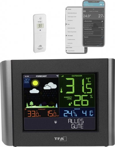TFA DOSTMANN  35.8000.01 Weather Station Display Gris