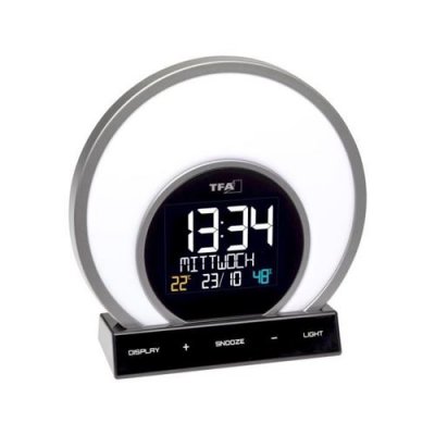 TFA DOSTMANN  60.2026.01 Digital Alarm Clock Noir