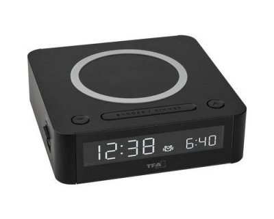 TFA  Dostmann 60.2030.01 &agrave; quartz R&eacute;veil noir Heures de r&eacute;veil 1