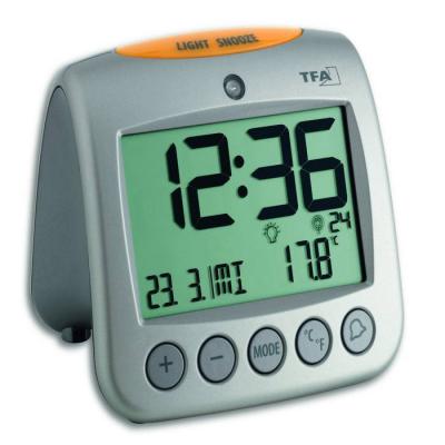 TFA DOSTMANN  60.2514 Radio Alarm Clock Argent&eacute;