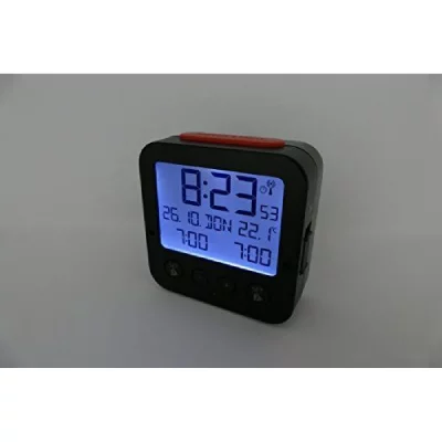 TFA DOSTMANN  60.2528.01 radiopilot&eacute;(e) R&eacute;veil noir Heures de r&eacute;veil 2 