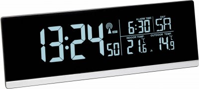 TFA DOSTMANN  60.2548.01 radiopilot&eacute;(e) R&eacute;veil noir Heures de r&eacute;veil 1