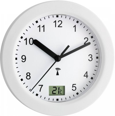Tfa Dostmann 60.3501 Radio Controlled Bathroom Clock Clock Blanc