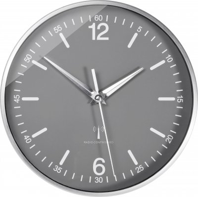 TFA Dostmann 60.3503 radiopilot&eacute;(e) Horloge Murale 19.5 cm x 5 cm Aluminium