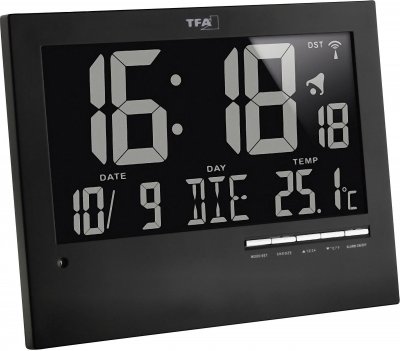 Tfa Dostmann 60.4508 Radio Wall Alarm Clock Noir