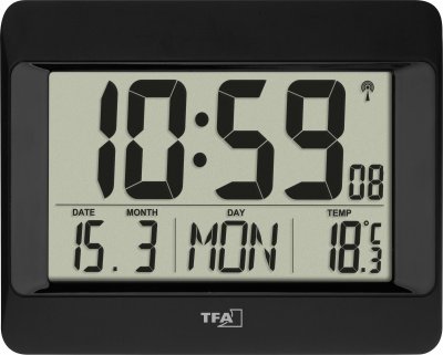 TFA DOSTMANN  60.4519.01 Digital Alarm Clock Noir