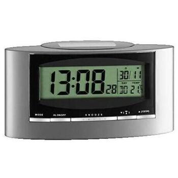 TFA  Dostmann 98.1071 Solar Alarm Clock Argent&eacute;