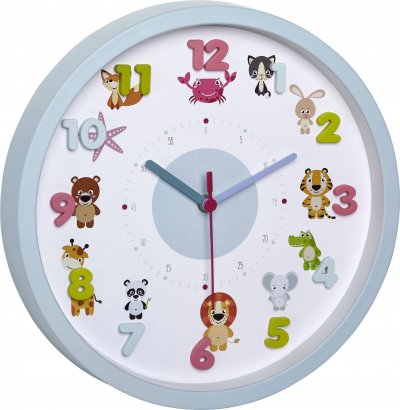 Tfa Dostmann Little Animal Round Wall Clock Bleu