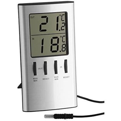 TFA DOSTMANN  - Thermom&egrave;tre 30.1027 argent (m&eacute;tallis&eacute;) Y02349