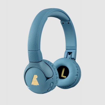 POGS The Gecko Casque Audio Sans fil Bluetooth Supra-Auriculaire Pliable L&eacute;ger Annulation de Bruit Bleu