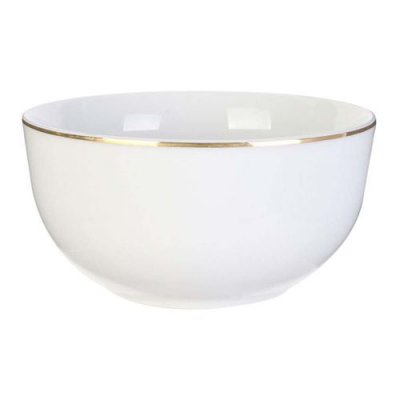 THE HOME DECO FACTORY  - Bol en porcelaine liser&eacute; dor&eacute; 50 cl Unitaire