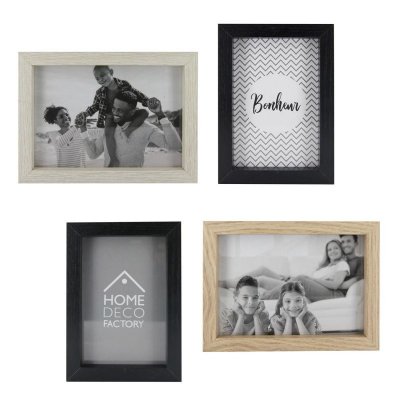 THE HOME DECO FACTORY  - Cadres photos en bois (Lot de 4)