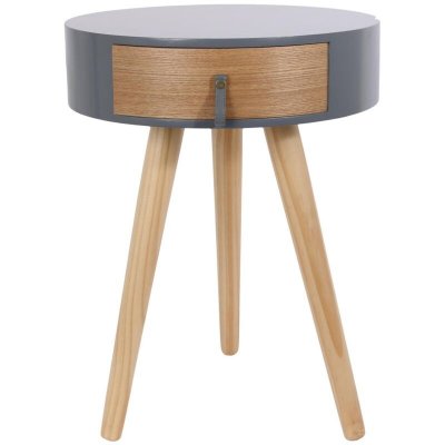 The Home Deco Factory - Chevet en bois scandinave Nora gris