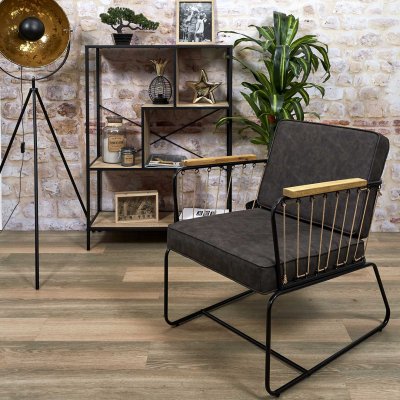  The Home Deco Factory - Fauteuil assise en tissu Benson