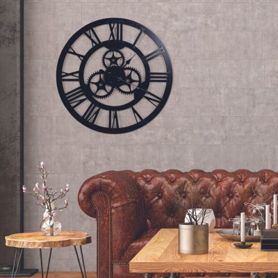 The Home Deco Factory - Horloge avec engrenage 70 cm