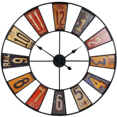 The Home Deco Factory - Horloge en m&eacute;tal Recyclerie 80 cm