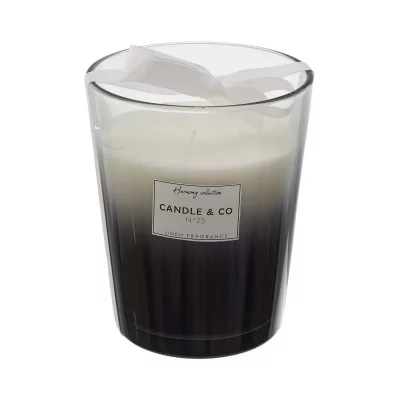 THE HOME DECO FACTORY  - Maxi bougie parfum&eacute;e vase noir Harmony 16 cm
