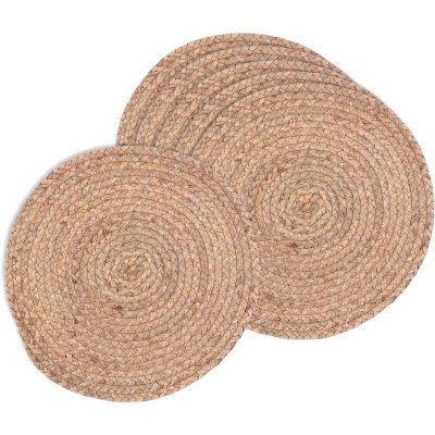 THE HOME DECO FACTORY  - Set de table en jonc de mer tress&eacute; Lot de 6