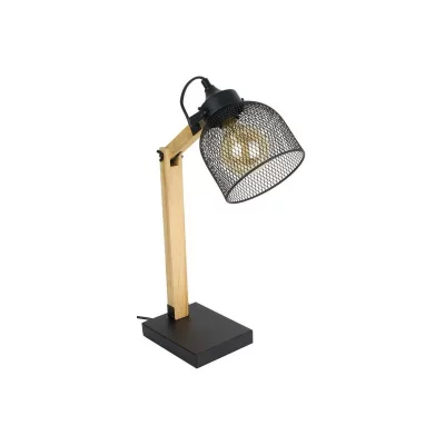 THE HOME DECO LIGHT  Lampe de Bureau Style Industriel m&eacute;tal et Bois