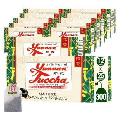 YUNNAN TUOCHA Th&eacute; Noir De Chine Nature  - Les 25 Sachets De 2 G