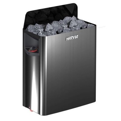 HARVIA The Wall Black Steel Po&ecirc;le pour sauna avec unit&eacute; de commande int&eacute;gr&eacute;e 6 kW