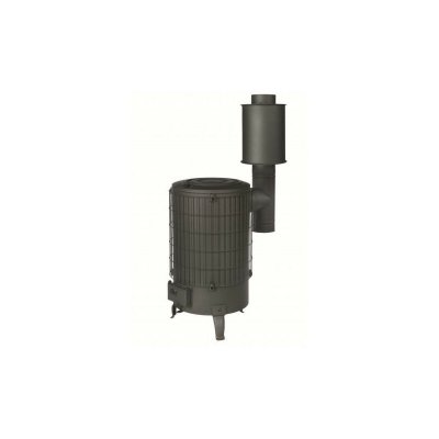 THECA Po&ecirc;le &agrave; bois Turbo avec grille int&eacute;rieure 14,5kW - gamme &eacute;conomique Noir (R&eacute;f. 6500034)