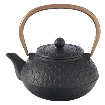 SECRET DE GOURMET Th&eacute;i&egrave;re en fonte design Flower - 1000 ml - Noir