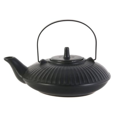 THE HOME DECO FACTOR Th&eacute;i&egrave;re En Fonte  Ceramique Noire 60cl
