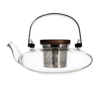 OGO LIVING Th&eacute;i&egrave;re en verre borosilicate avec couvercle en acacia 500 ml