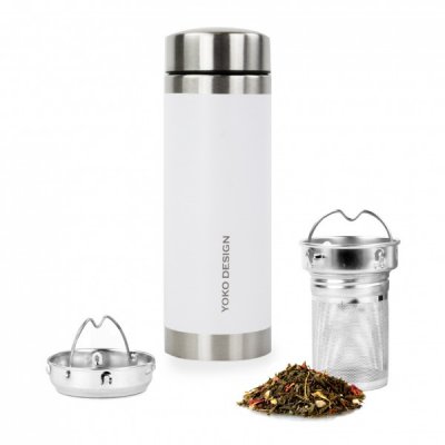 YOKO DESIGN Th&eacute;i&egrave;re isotherme LiberTea blanche 350 ml