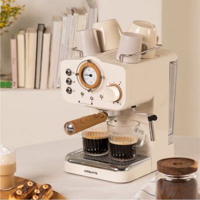 CREATE THERA RETRO - Cafeti&egrave;re expresso - Blanc cass&eacute;