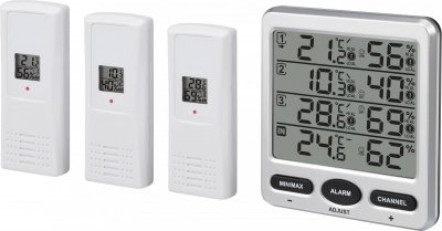 RENKFORCE Thermo-hygrom&egrave;tre radiopilot&eacute;  argent