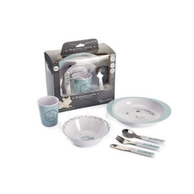 THERMOBABY  Coffret Vaisselle M&eacute;lamine et Couverts Inox Enfant