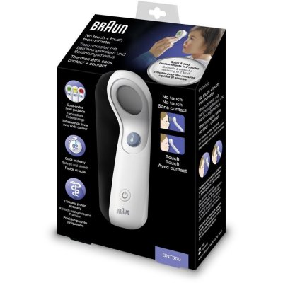 BRAUN Thermom&egrave;tre m&eacute;dical avec &eacute;clairage LED  BNT300WE Blanc