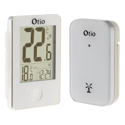 OTIO Thermom&egrave;tre  Int&eacute;rieur Ext&eacute;rieur Sans Fil Blanc