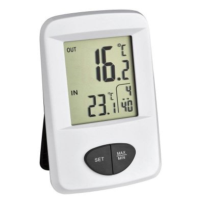 TFA DOSTMANN Thermom&egrave;tre radiopilot&eacute;  Base blanc S264551