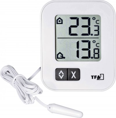 TFA DOSTMANN Thermom&egrave;tre  30.1043.02 blanc