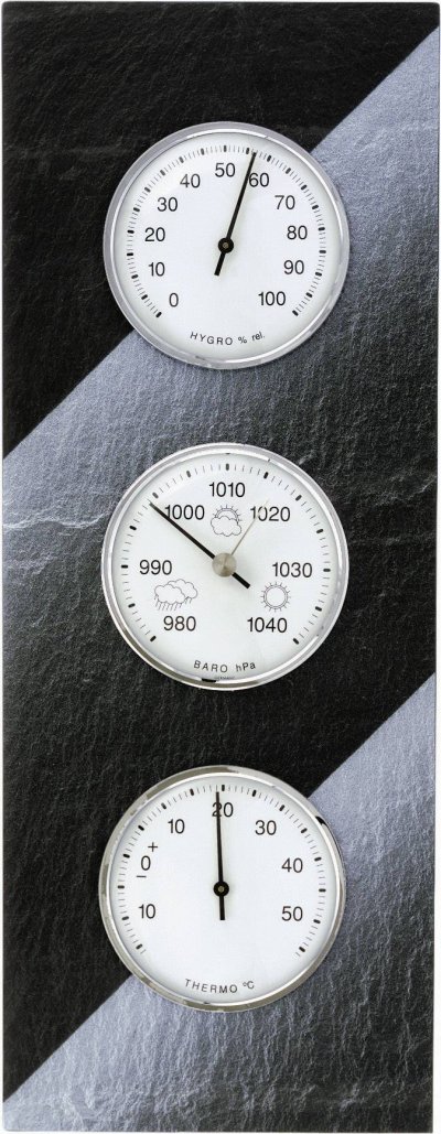 TFA DOSTMANN Thermom&egrave;tre TFA Station m&eacute;t&eacute;o analogique en ardoise 20.3018 Ardoise