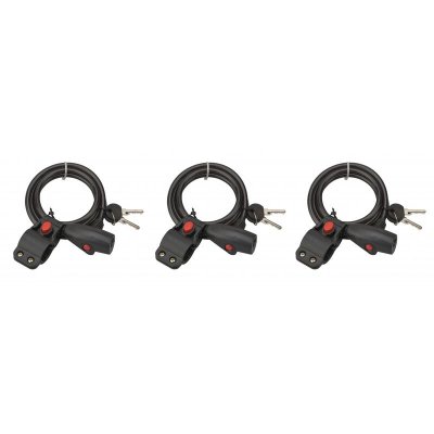 THIRARD  - Lot de 3 antivols &agrave; cl&eacute; pour v&eacute;lo - Twisty - 1,5 m