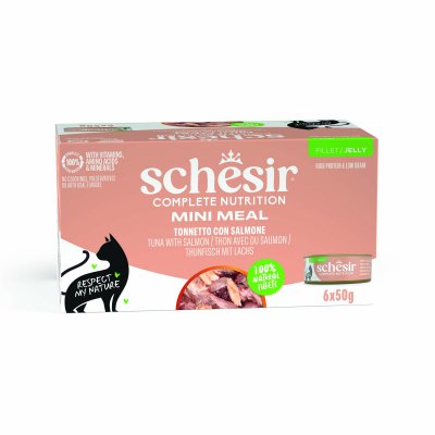 SCHESIR Thon avec saumon Multipack pour Chats 6x50 gr 