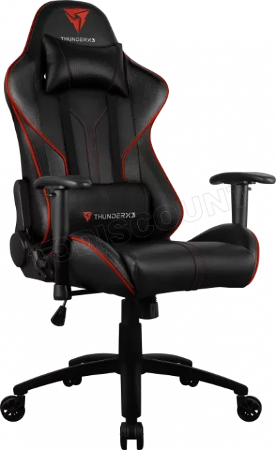 THUNDERX3  RC3 Hex Fauteuil de Gaming, Faux Leather, Noir/Rouge, Unique