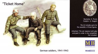 MASTER BOX Ticket Home : 3 Fantassins Allemands Bless&eacute;s De La 2&egrave;me Gm 1941-43 -  Mb3552