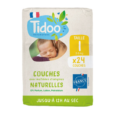 TIDOO  - Couches / langes T1 Nouveau-n&eacute; 2-5kg - 24 pcs